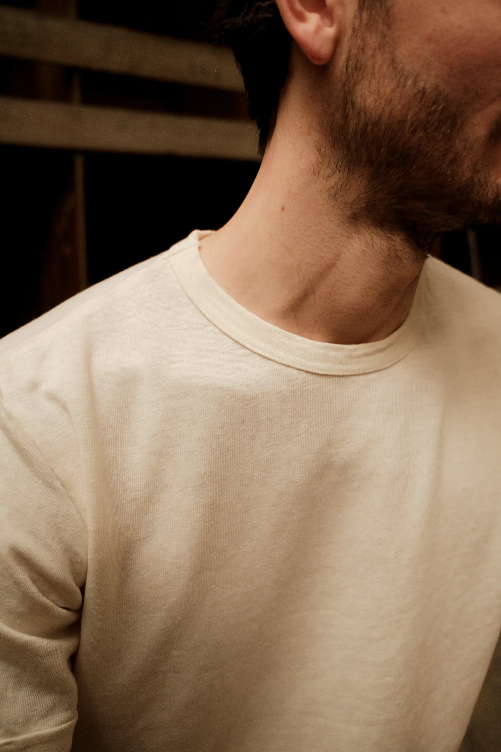 Le T-shirt maille lourde 100% lin coloris Ivoire - photo 4/6